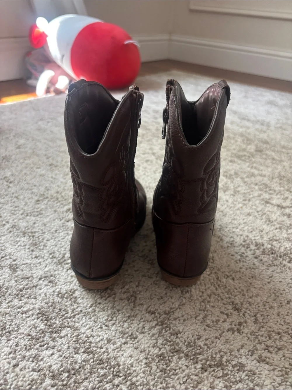 Cat & Jack Brown Kids Western Zip Boots